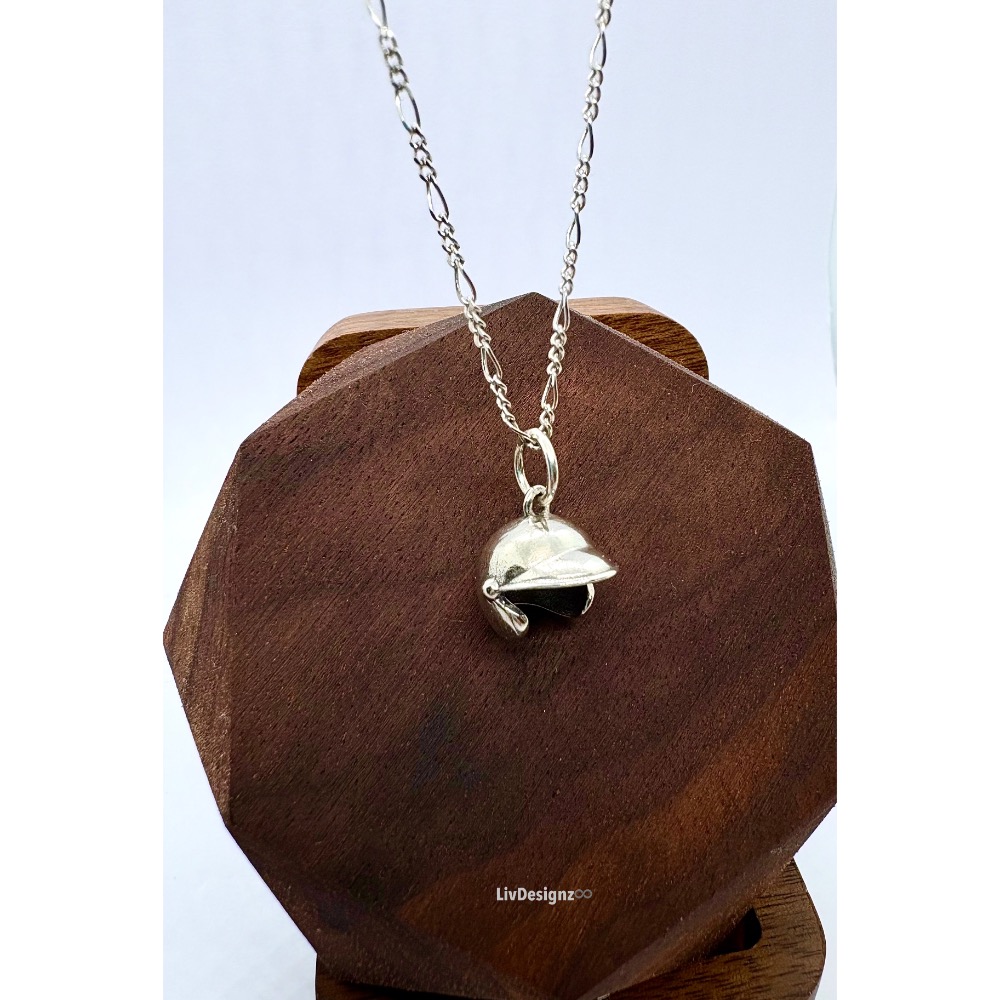 LivDesignz-現貨-義大利鍊-925純銀項鍊-純銀棒球帽 直徑約1.2公分-細節圖2