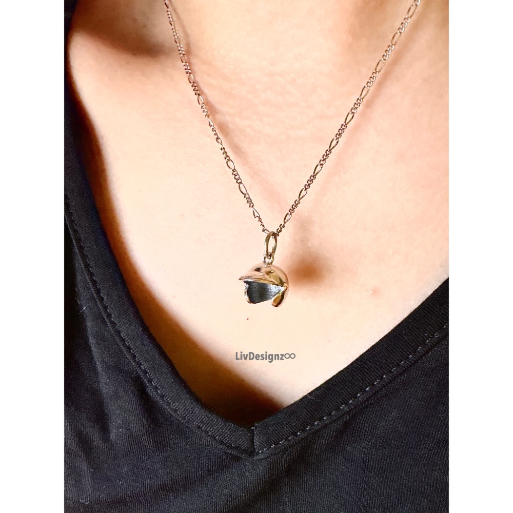 LivDesignz-現貨-義大利鍊-925純銀項鍊-純銀棒球帽 直徑約1.2公分-細節圖4