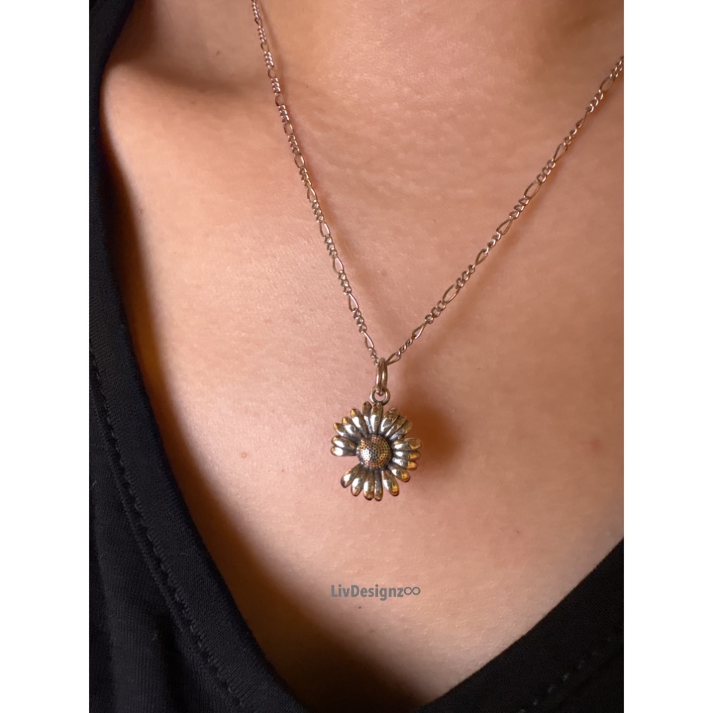 LivDesignz-現貨-925純銀義大利項鍊-精緻感純銀小花項鍊 小款 直徑約1公分-細節圖4