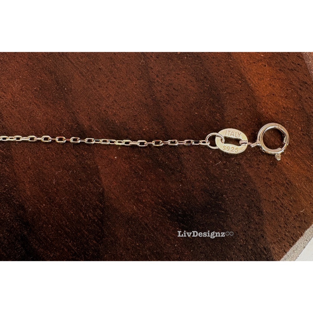 LivDesignz-925純銀義大利項鍊- 設計感鏤空925純銀幾何項鍊-方型-細節圖3