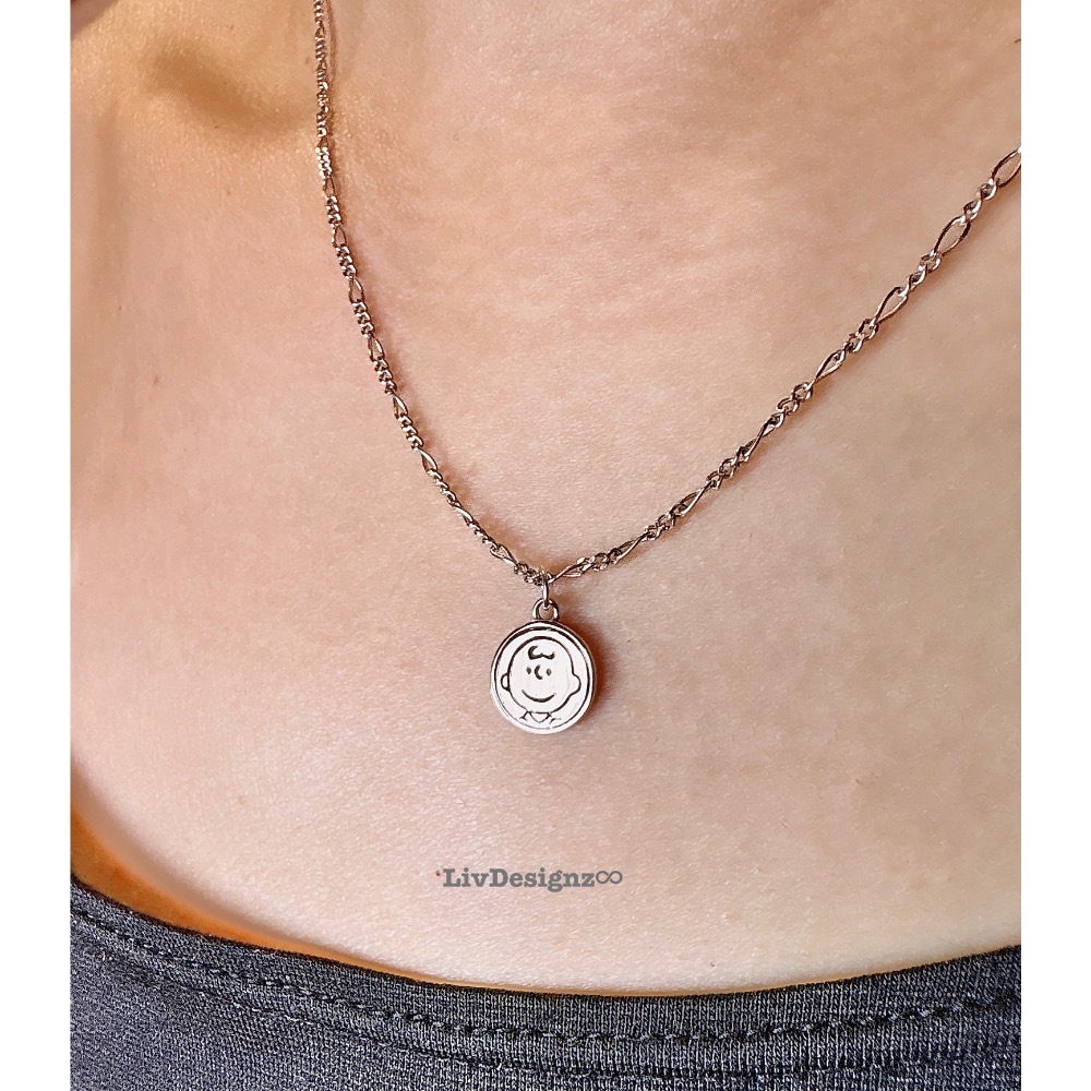 LivDesignz-現貨-Snoopy925純銀史努比項鍊限量套組（3個墜子加2條925純銀義大利項鍊贈木盒）小圓幣-細節圖9