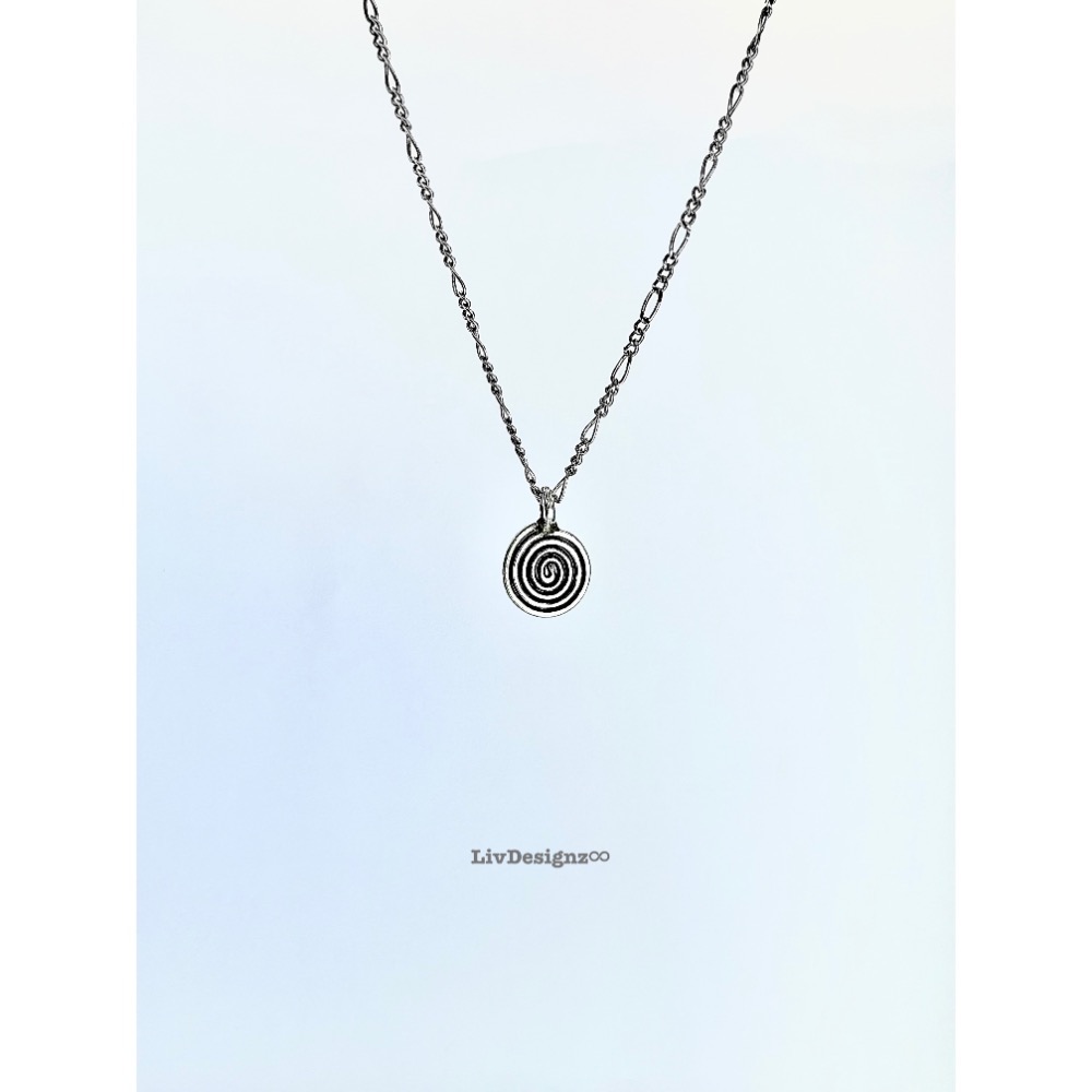 LivDesignz-925純銀項鍊-義大利純銀項鍊-設計感925純銀漩渦項鍊🌀-細節圖2
