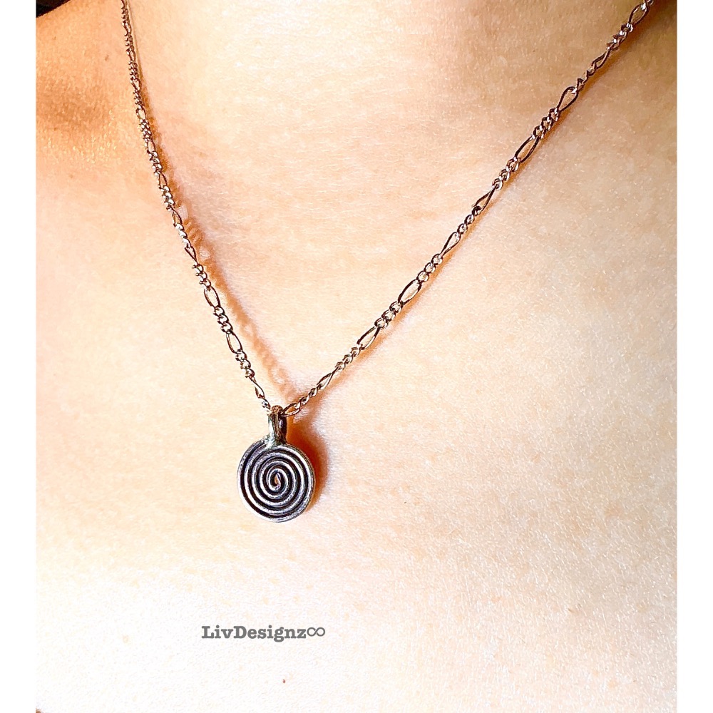 LivDesignz-925純銀項鍊-義大利純銀項鍊-設計感925純銀漩渦項鍊🌀-細節圖3
