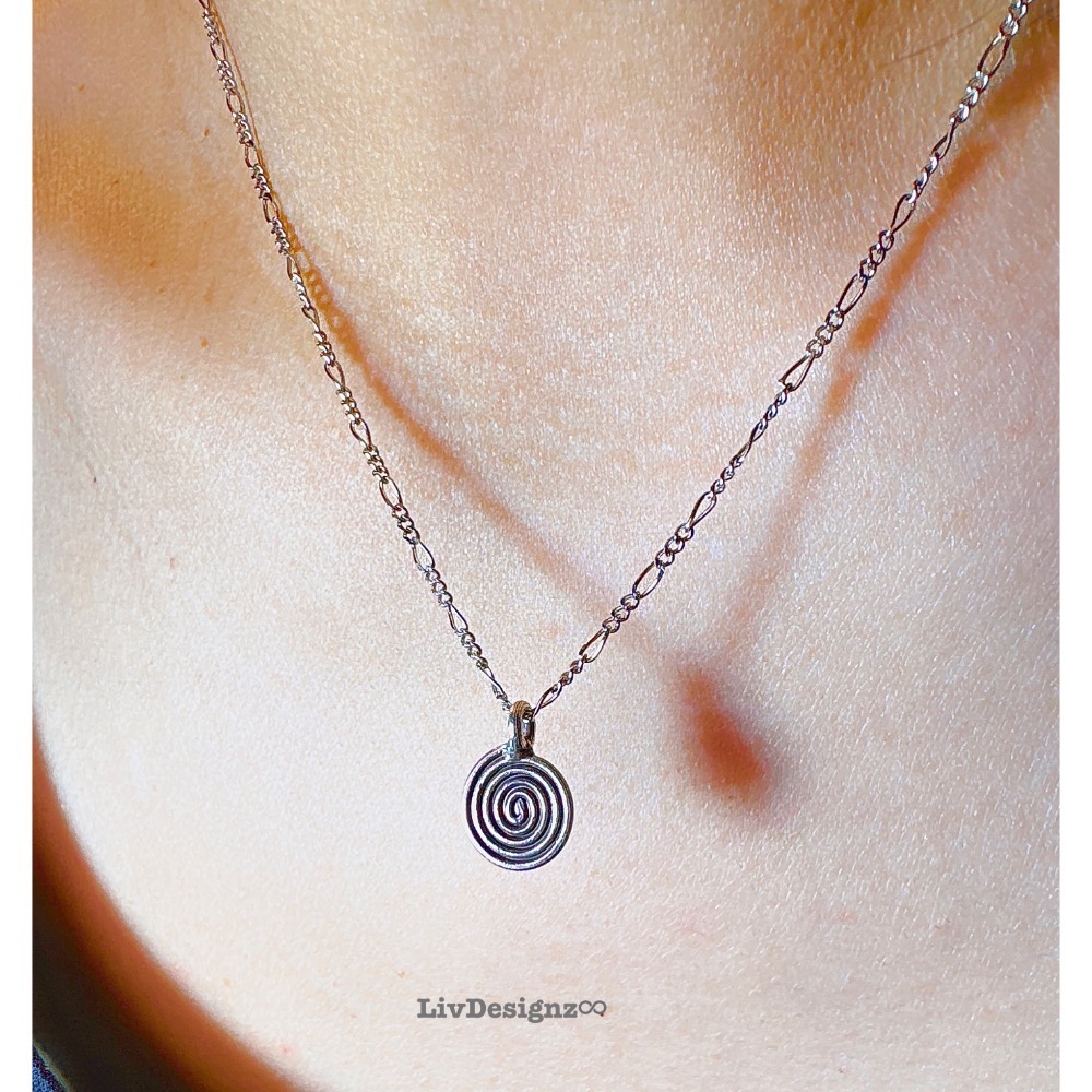 LivDesignz-925純銀項鍊-義大利純銀項鍊-設計感925純銀漩渦項鍊🌀-細節圖4
