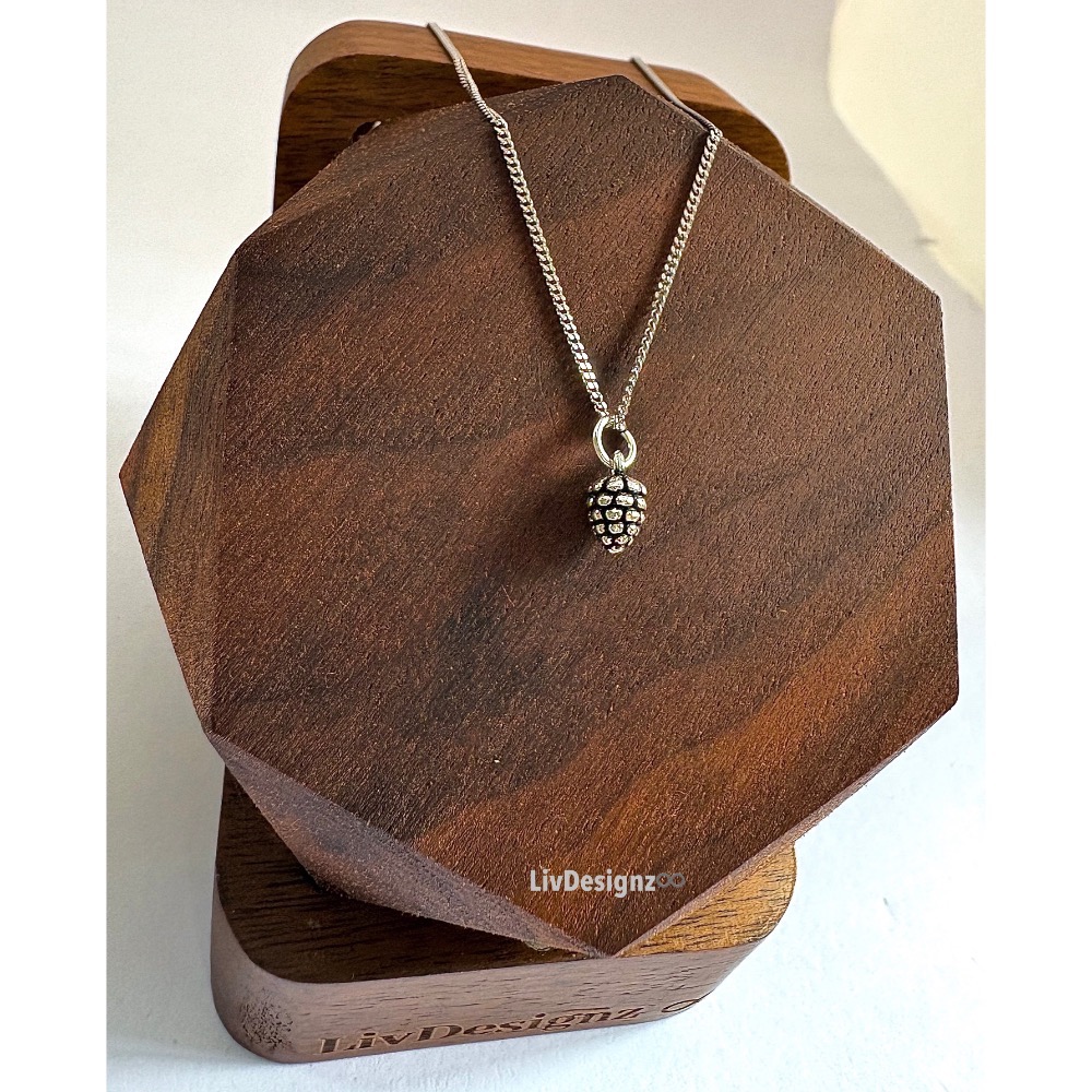 LivDesignz-現貨-義大利細銀鍊925純銀項鍊-925純銀松果項鍊 小款 直徑約0.5公分-細節圖2