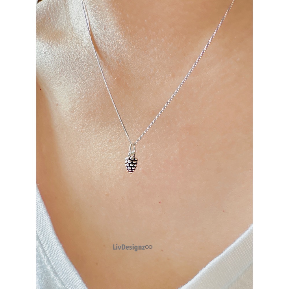 LivDesignz-現貨-義大利細銀鍊925純銀項鍊-925純銀松果項鍊 小款 直徑約0.5公分-細節圖4