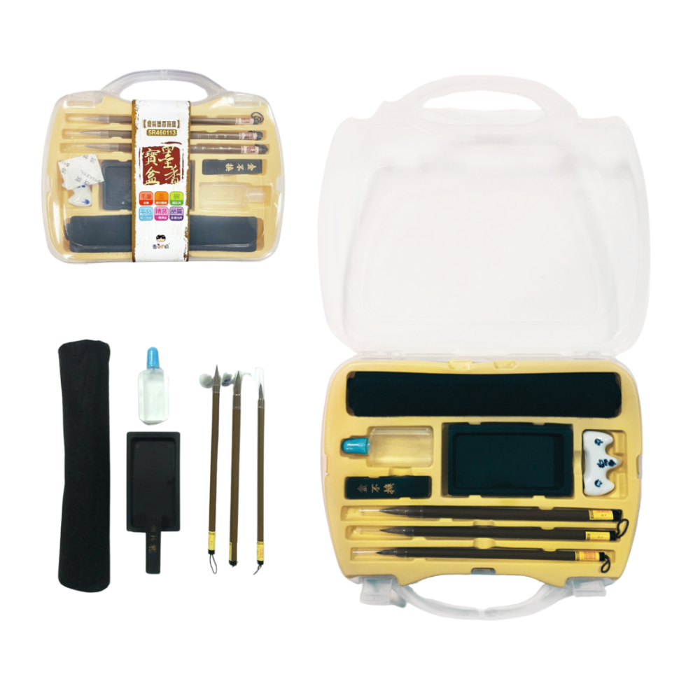 UBILIN優筆霖 墨香寶盒 書法組 台灣現貨 超值組 快速出貨 書法 新全文具 毛筆 硯台 墨條 書法筆 文房四寶-規格圖6