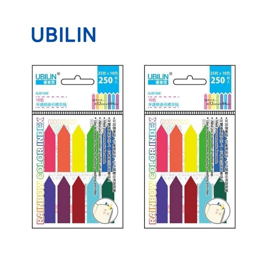 UBILIN優比霖 便利貼 螢光貼 平頭 箭頭 標籤貼 螢光透明貼 透明便利貼 索引貼 標籤貼-規格圖3
