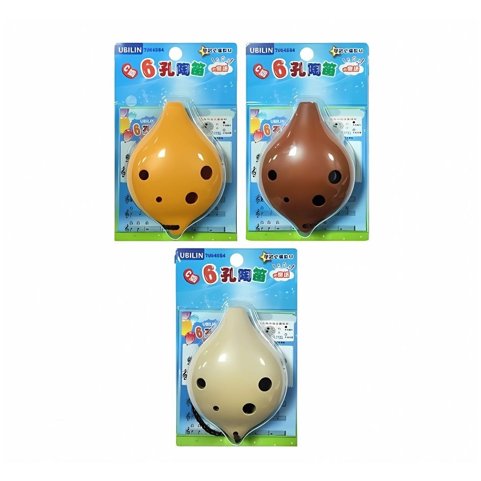 6孔陶笛 附樂譜 (顏色隨機)