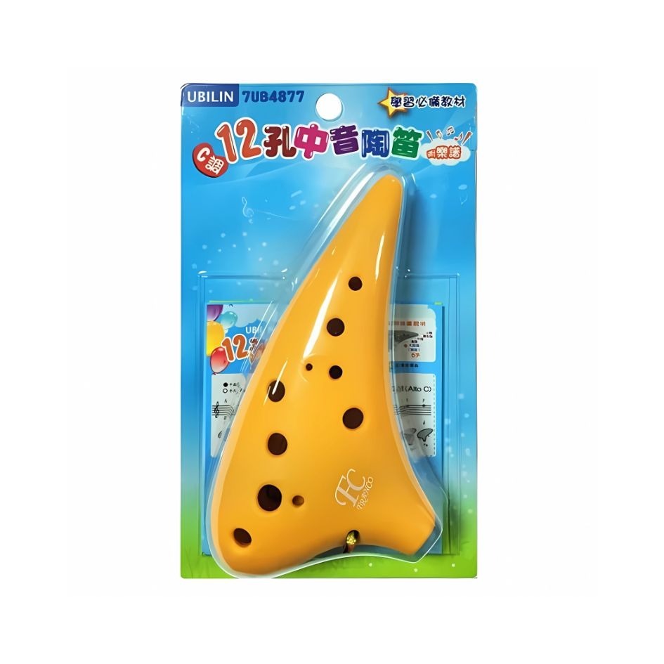 UBILIN優筆霖 陶笛 12孔中音陶笛 贈樂譜 安全認證 6孔陶笛 中音陶笛 音樂課 新全文具-規格圖7