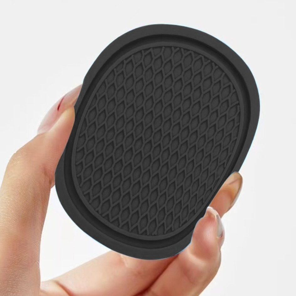 圓型帶鑽水杯墊🔥汽車防滑墊 置物墊 防滑墊 蜂巢紋理 車用杯墊 辦公桌杯墊 造型杯墊 創意裝飾用品 辦公室小物-細節圖4