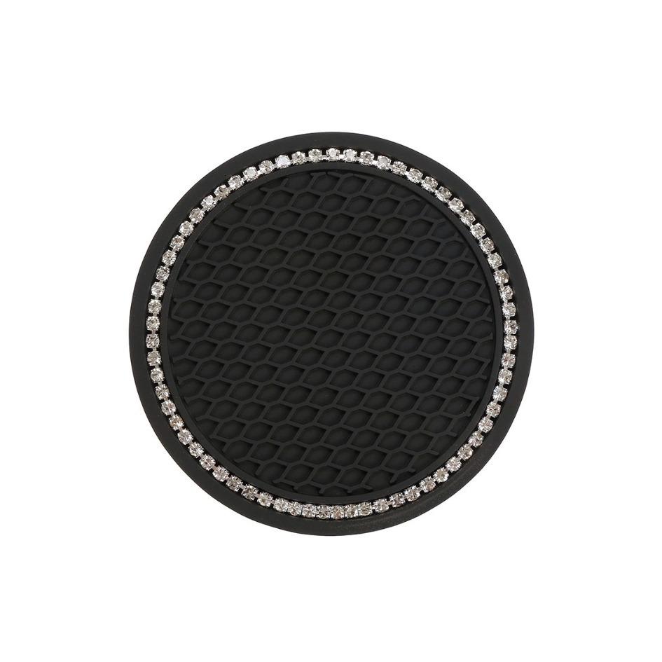 圓型帶鑽水杯墊🔥汽車防滑墊 置物墊 防滑墊 蜂巢紋理 車用杯墊 辦公桌杯墊 造型杯墊 創意裝飾用品 辦公室小物-細節圖6