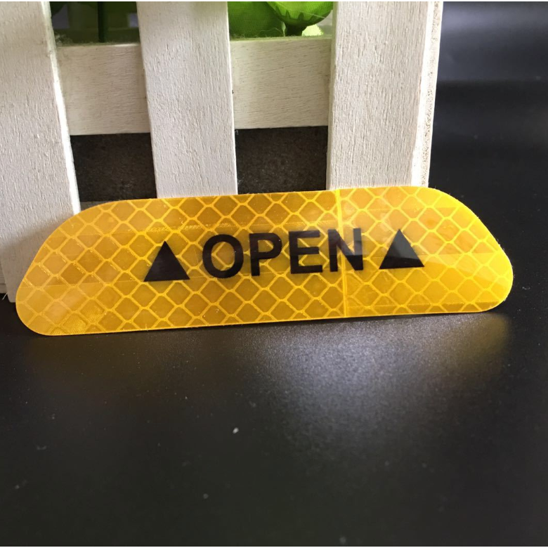 【竣天】OPEN鑽石反光貼紙 反光飾條 車門警示 車門防撞貼 反光片 反光條 反光貼 車貼 安全警示 反光帶 車門飾條-規格圖3