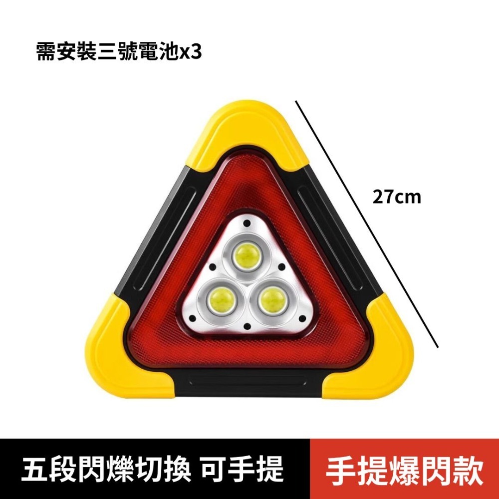 LED警示三角架 LED三角警示燈 折疊三角警示牌 反光警示架 閃爍燈 汽車三腳架 三角警示牌 三角警示燈 警告牌-規格圖9