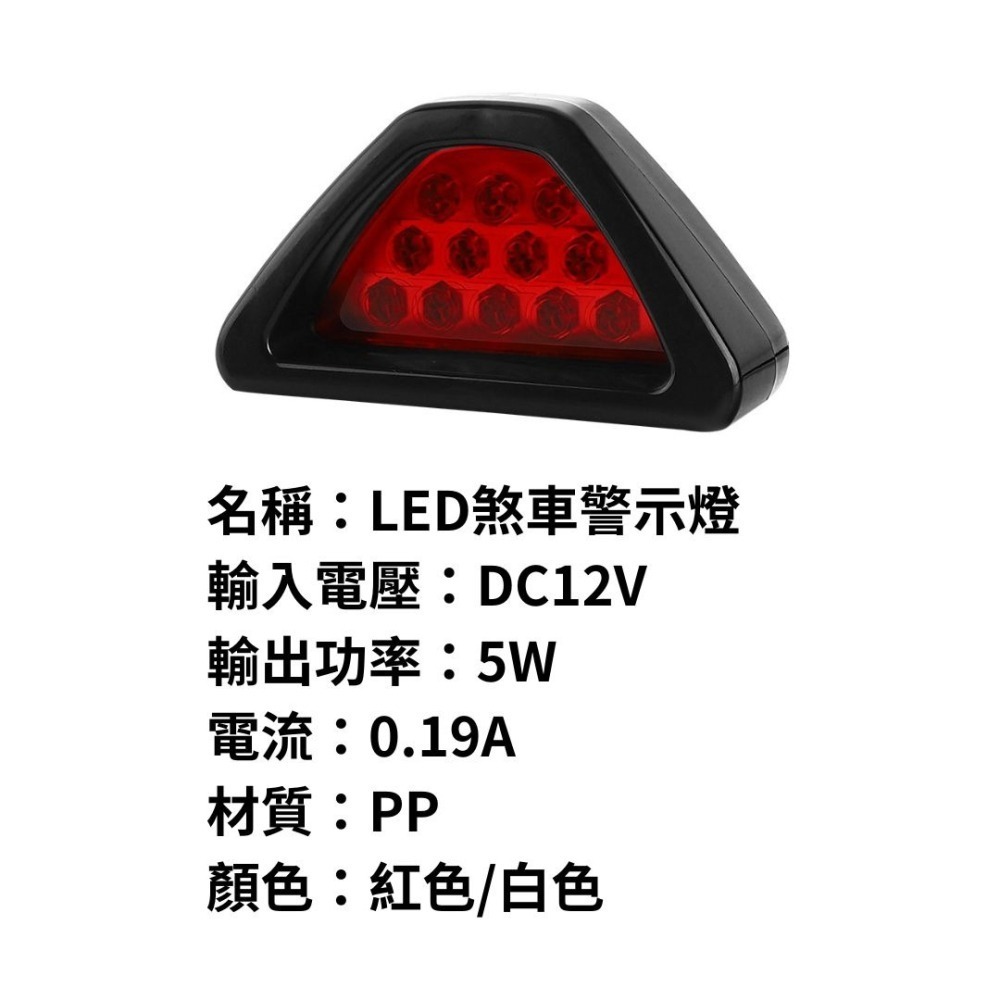 【竣天】F1 刹車燈 LED 爆閃燈 後霧燈 警示燈 通用型 汽車改裝 改裝煞車燈 閃燈 12顆 競賽尾燈 保桿燈-細節圖5