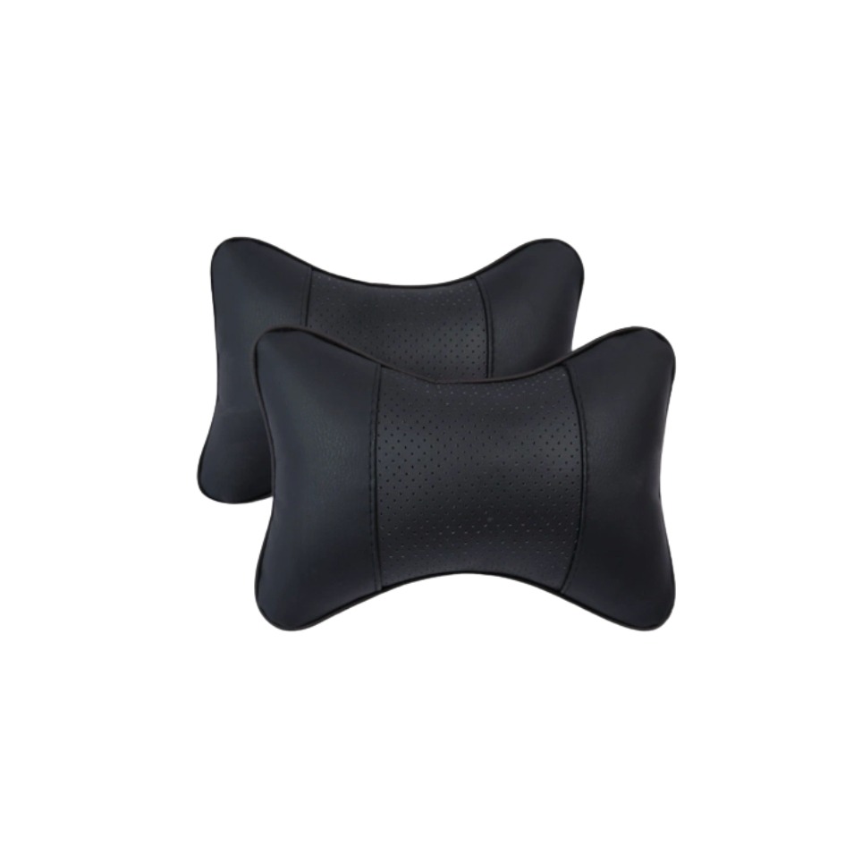 汽車枕頭 汽車靠枕 枕頭 頸枕 汽車靠枕 頭枕 車枕 黑色枕頭 護肩頸頭枕 皮革枕頭 車用皮革枕 車用-細節圖4