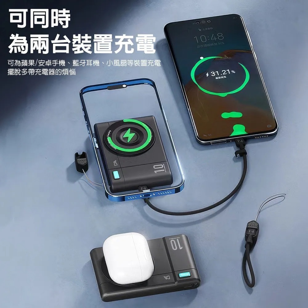 DA 超薄磁吸行動電源 小卡充 通過BSMI 可上飛機 5000mAh 快充 PD+QC 行動電源 MagSafe-細節圖9