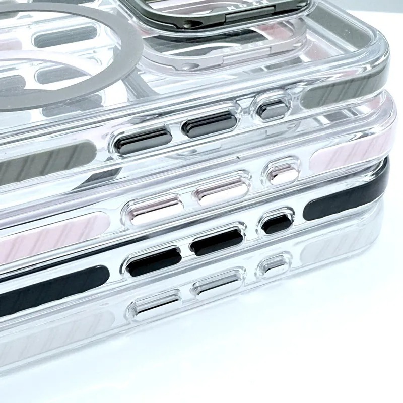【ETON】光環 Iphone 18 pro 手機殼 磁吸鏡頭支架 抗黃透明殼 透明手機殼 手機支架手機殼 支架手機殼-細節圖3