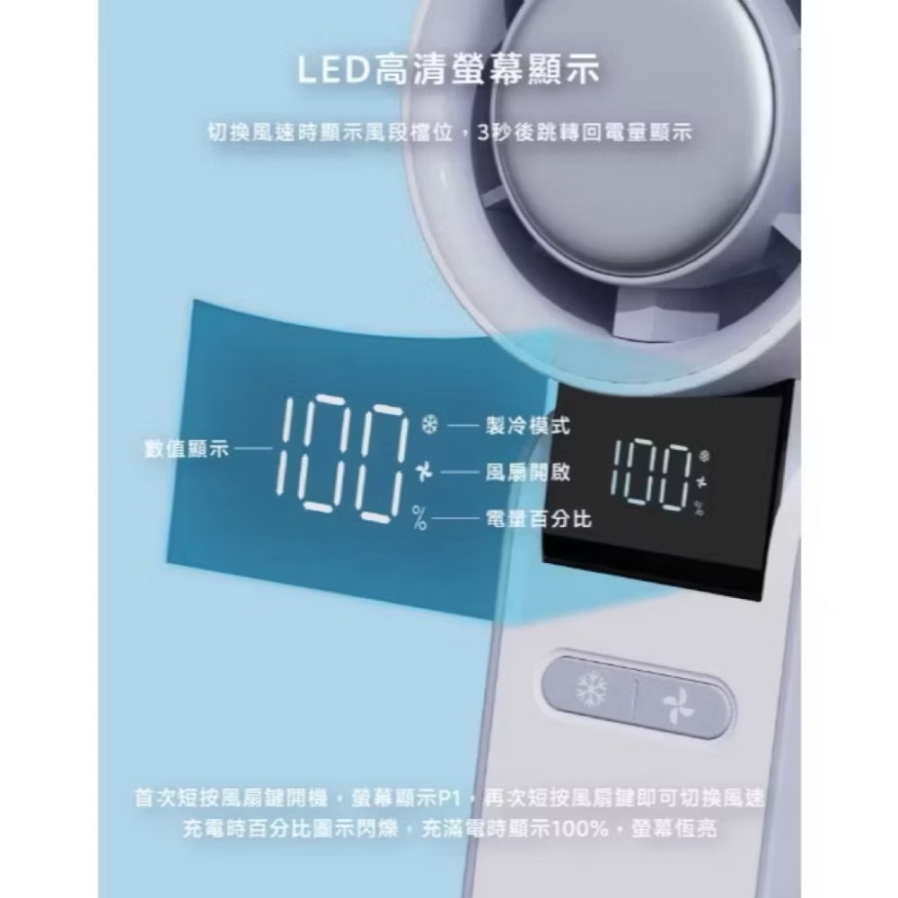 ￼【LaPO】製冷高速可折疊隨身風扇 5100mAh大電量 日本松下電芯 可出國 手持 掛頸 拆卸式後蓋風罩LF-C01-細節圖6
