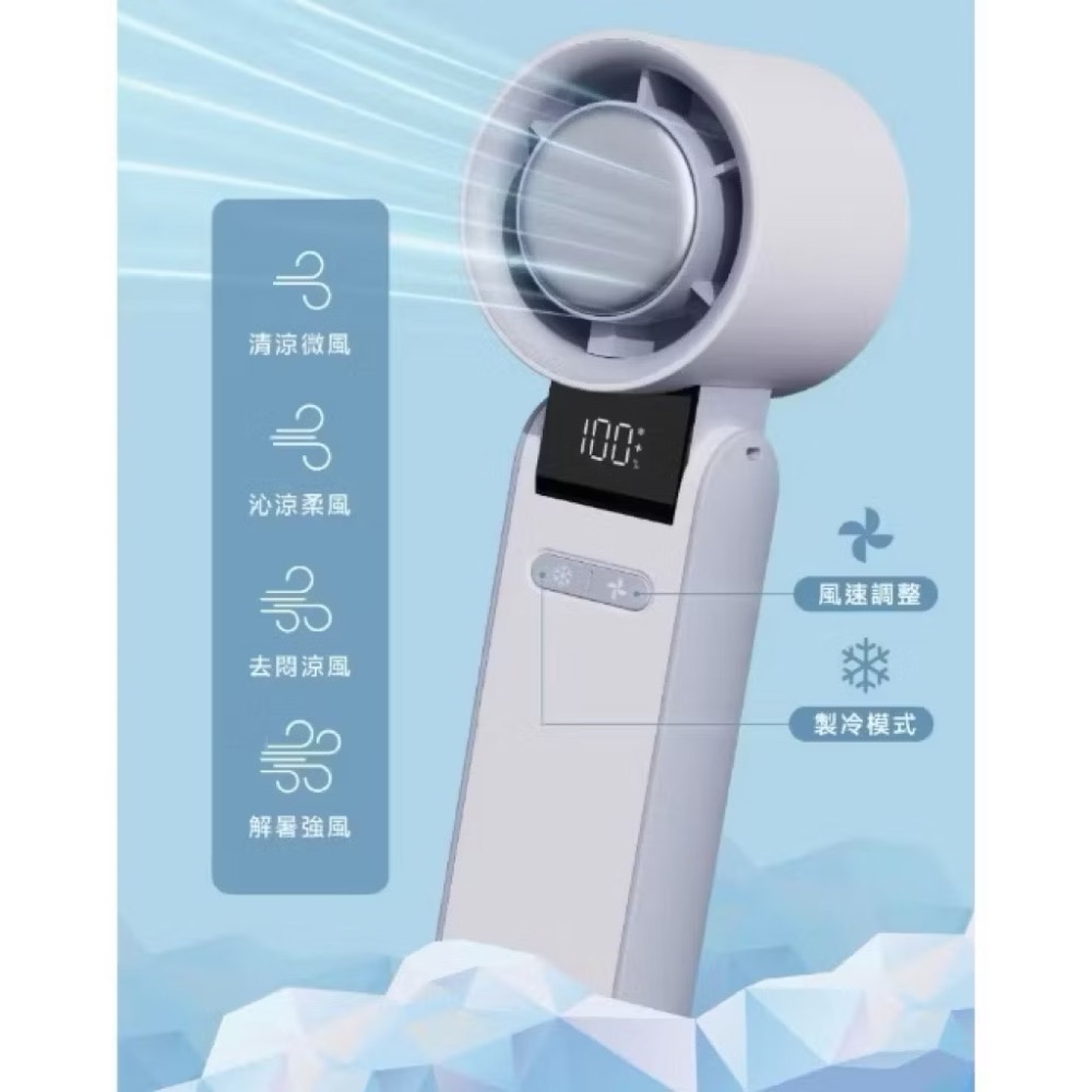 ￼【LaPO】製冷高速可折疊隨身風扇 5100mAh大電量 日本松下電芯 可出國 手持 掛頸 拆卸式後蓋風罩LF-C01-細節圖7