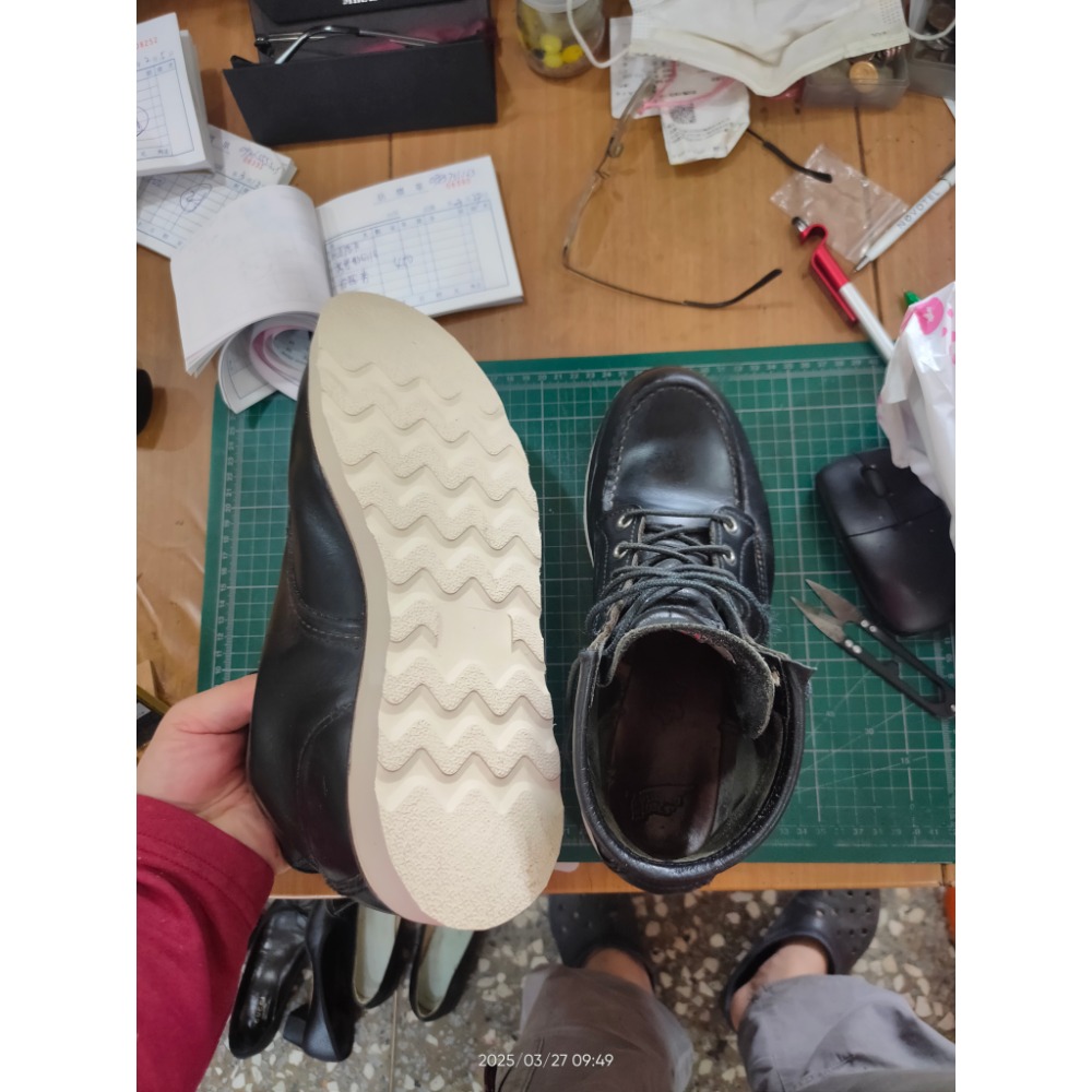 Timberland，RedWing天柏倫靴 換白底修鞋，修理鞋底-細節圖3