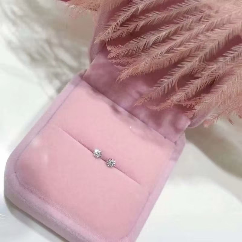 鉑金天然鑽鑽石耳環-細節圖2