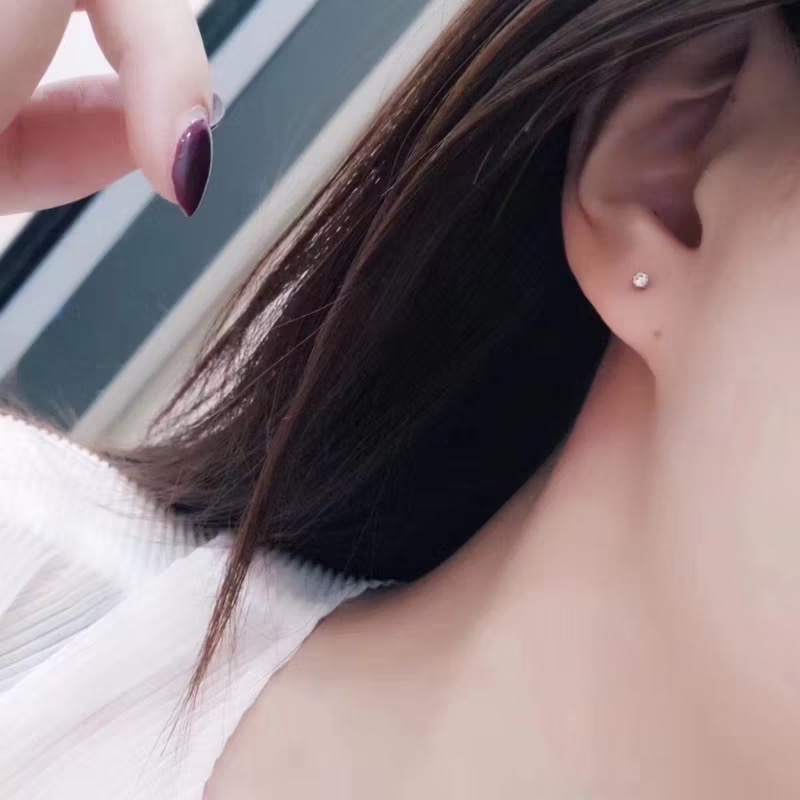 鉑金天然鑽鑽石耳環-細節圖3