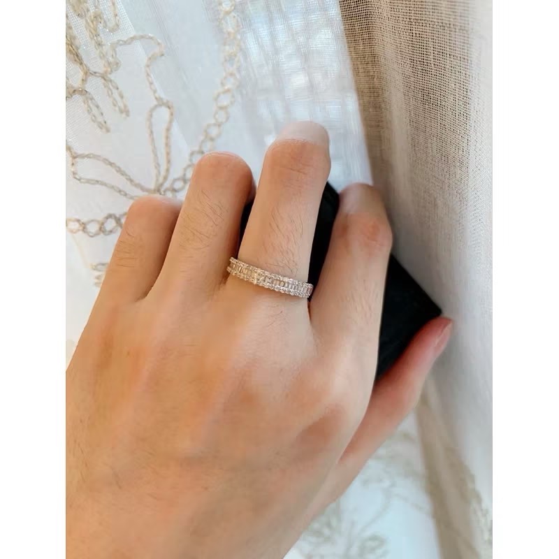 18k金天然鑽石排戒-細節圖3