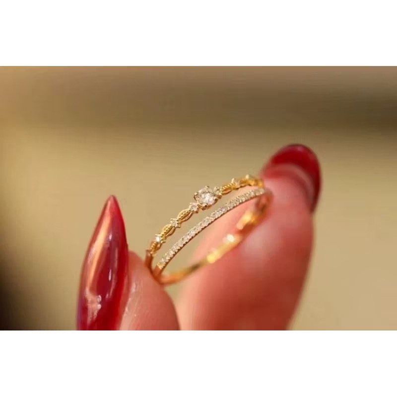 18k天然鑽石15分雙排戒指-細節圖2