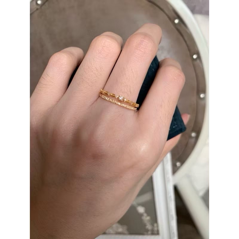 18k天然鑽石15分雙排戒指-細節圖4