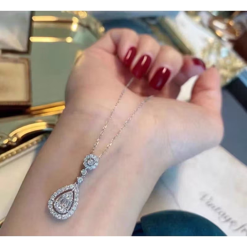 ♥️18k金 滿鑽50分鑽石吊墜項鍊 耳環-細節圖2