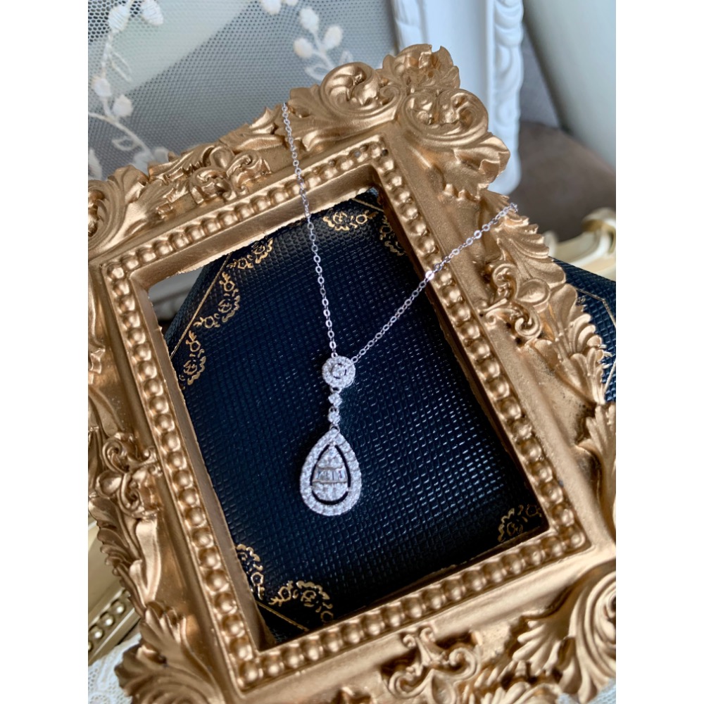 ♥️18k金 滿鑽50分鑽石吊墜項鍊 耳環-細節圖7