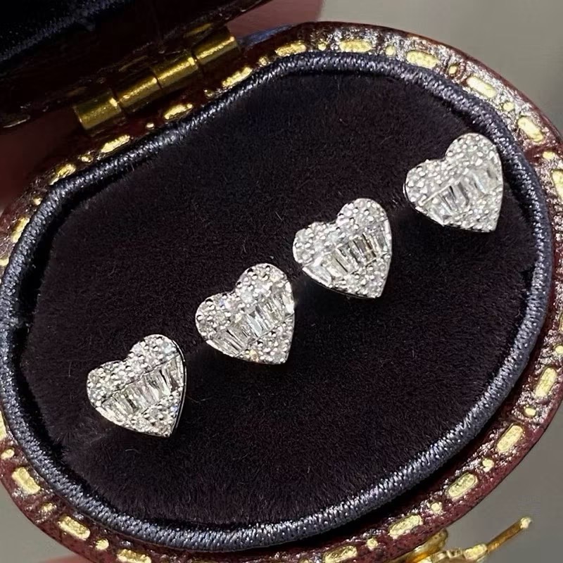 熱賣款♥️18k金天然鑽石愛心鑽石耳環-細節圖2