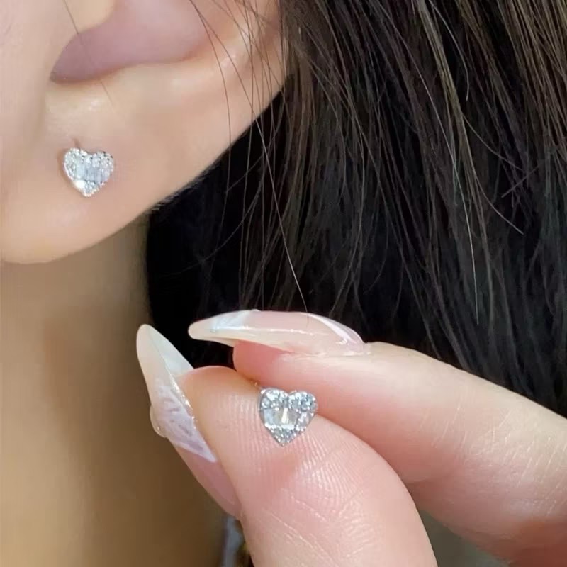 熱賣款♥️18k金天然鑽石愛心鑽石耳環-細節圖3