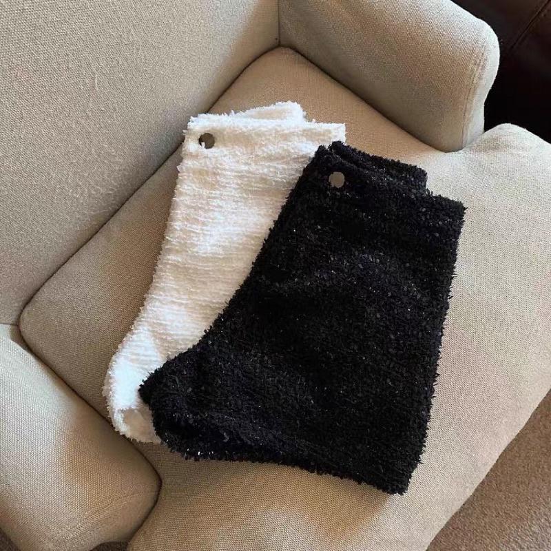 實拍重工亮絲小香毛呢褲毛呢短褲 寬鬆闊腿a字短褲 百搭時尚氣質短褲-細節圖4