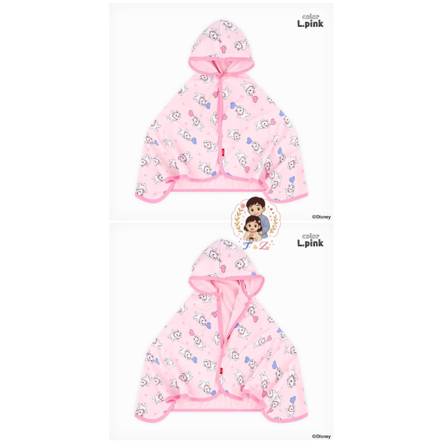 【正版授權 | 現貨】韓國mollimelli x 迪士尼 瑪麗貓 披風浴巾 | 兒童海灘巾 | 斗篷浴巾 | 連帽浴巾-細節圖6