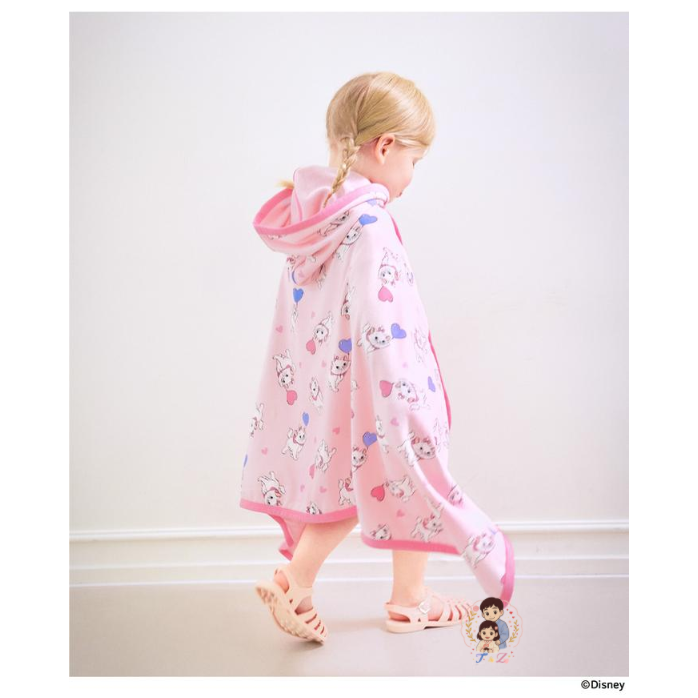 【正版授權 | 現貨】韓國mollimelli x 迪士尼 瑪麗貓 披風浴巾 | 兒童海灘巾 | 斗篷浴巾 | 連帽浴巾-細節圖9