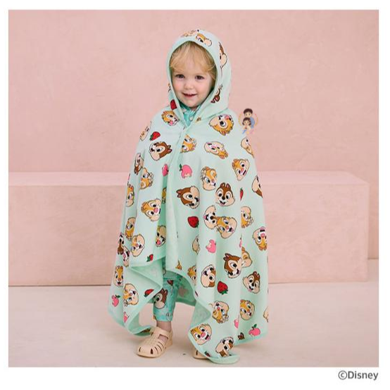【正版授權 | 現貨】韓國milkmile x 迪士尼 奇奇蒂蒂 披風浴巾  | 兒童海灘巾 | 斗篷浴巾 | 連帽浴巾-細節圖5