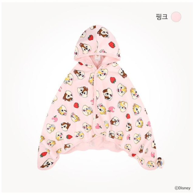 【正版授權 | 現貨】韓國milkmile x 迪士尼 奇奇蒂蒂 披風浴巾  | 兒童海灘巾 | 斗篷浴巾 | 連帽浴巾-細節圖8