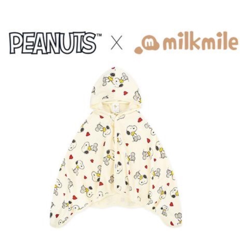 【現貨｜正版PEANUTS聯名】韓國milkmile × 史努比 披風浴巾｜兒童海灘浴巾｜斗篷浴巾｜連帽浴巾-細節圖2