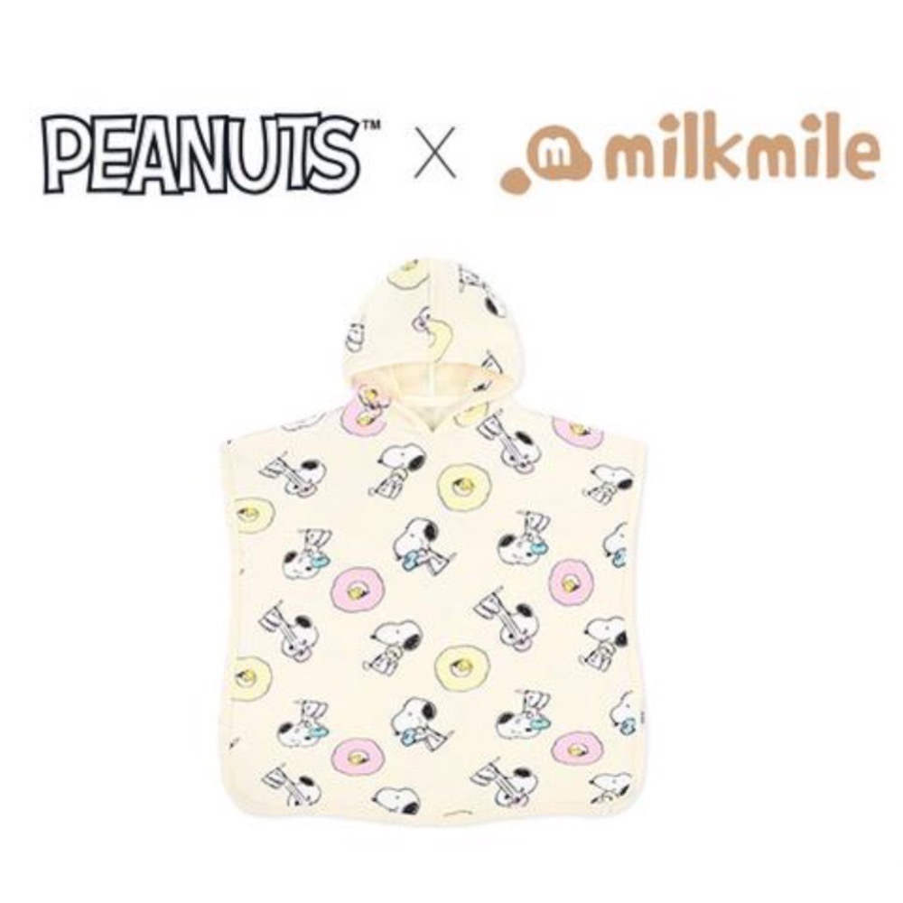 【現貨｜正版PEANUTS聯名】韓國milkmile × 史努比 披風浴巾｜兒童海灘浴巾｜斗篷浴巾｜連帽浴巾-細節圖3