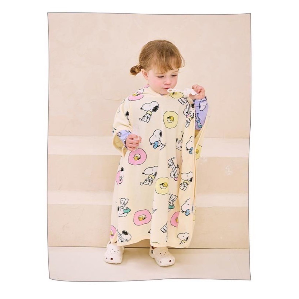 【現貨｜正版PEANUTS聯名】韓國milkmile × 史努比 披風浴巾｜兒童海灘浴巾｜斗篷浴巾｜連帽浴巾-細節圖10