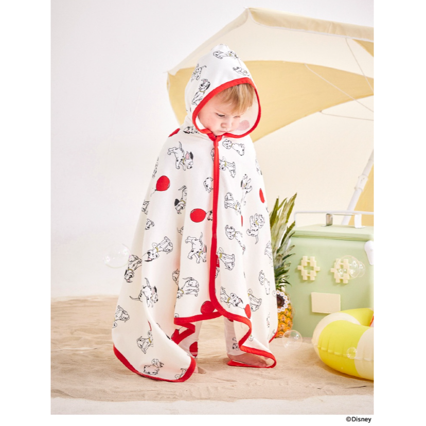 【正版授權｜現貨】韓國Mollimelli × 迪士尼 101忠狗 披風浴巾｜兒童海灘浴巾｜斗篷浴巾｜連帽浴巾-細節圖7