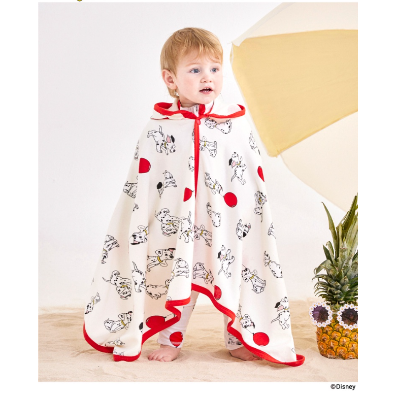 【正版授權｜現貨】韓國Mollimelli × 迪士尼 101忠狗 披風浴巾｜兒童海灘浴巾｜斗篷浴巾｜連帽浴巾-細節圖8