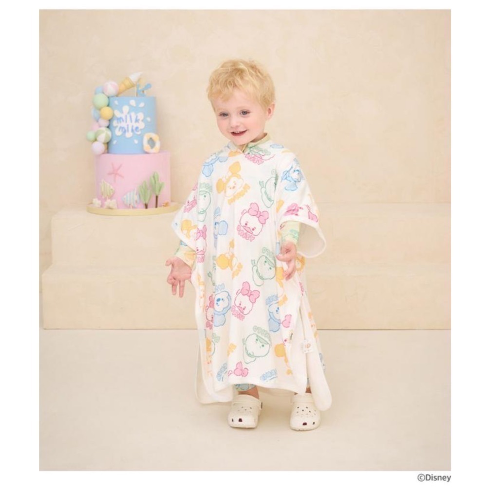 【正版授權｜現貨】韓國milkmile × 迪士尼 米奇與唐老鴨 披風浴巾｜兒童海灘浴巾｜斗篷浴巾｜連帽浴巾-細節圖5
