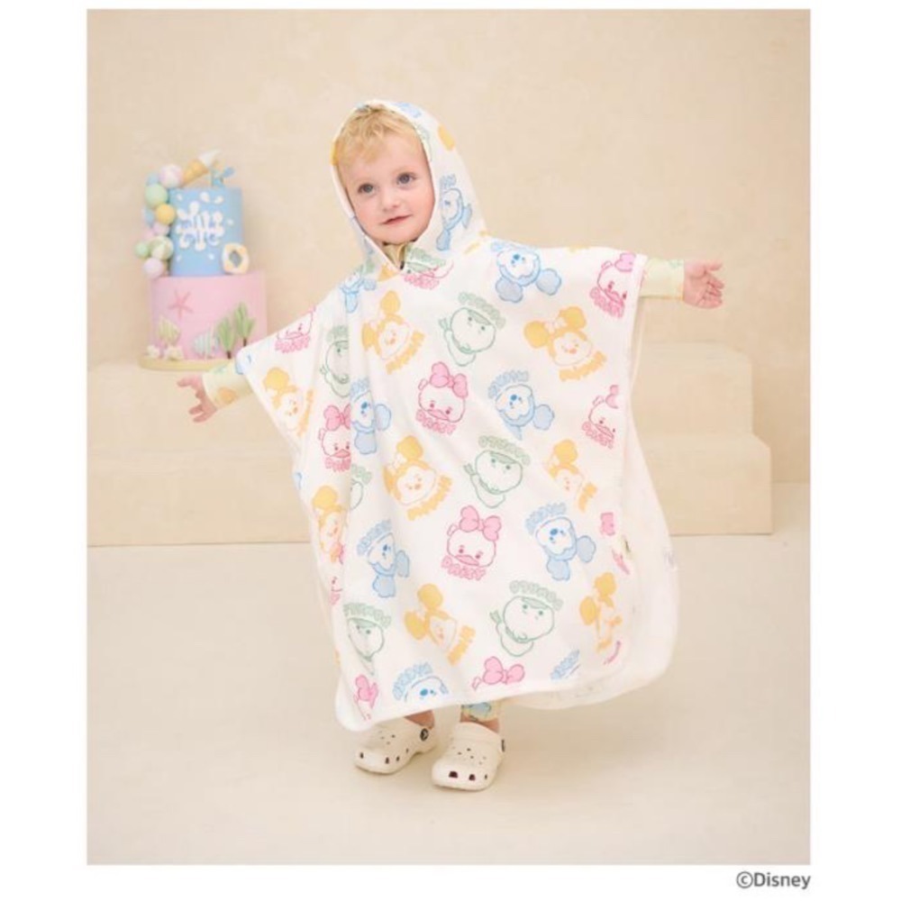 【正版授權｜現貨】韓國milkmile × 迪士尼 米奇與唐老鴨 披風浴巾｜兒童海灘浴巾｜斗篷浴巾｜連帽浴巾-細節圖7