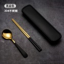 304不鏽鋼環保餐具組 餐具  餐具組 不鏽鋼餐具 筷子 湯匙 便攜餐具  韓式不銹鋼餐具組-規格圖5