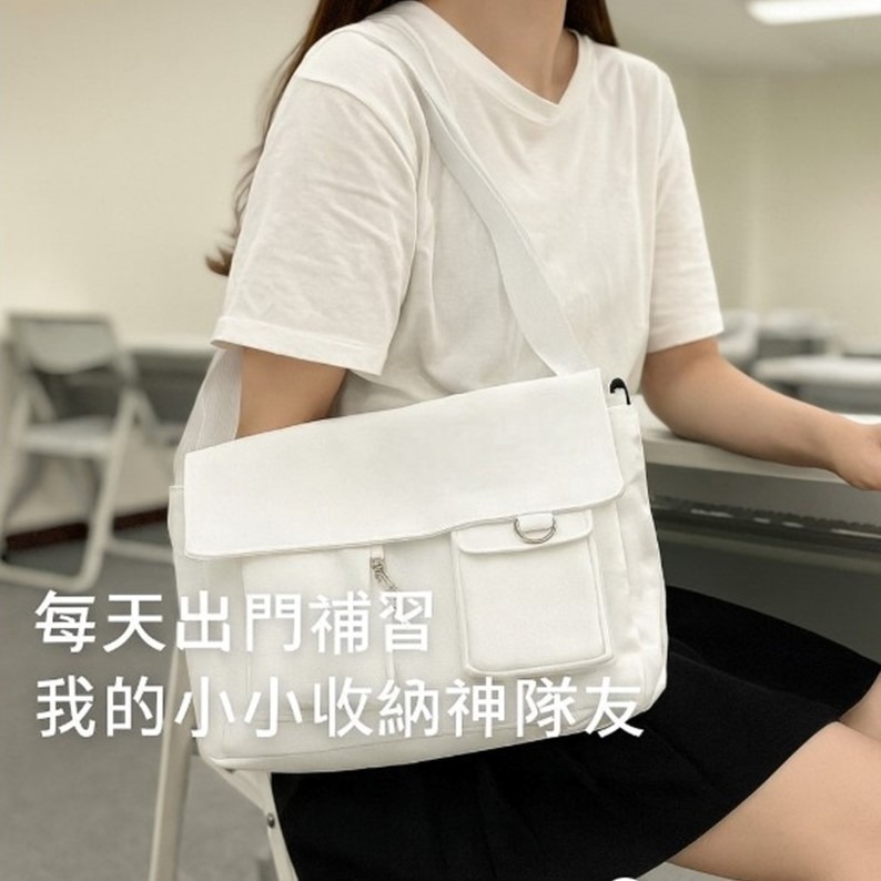 ⚡️現貨⚡️帆布郵差包 ins包包 單肩帆布包 帆布包 側背包 帆布包包 郵差包 日系帆布包 日系包包 單肩包 側肩包-細節圖6