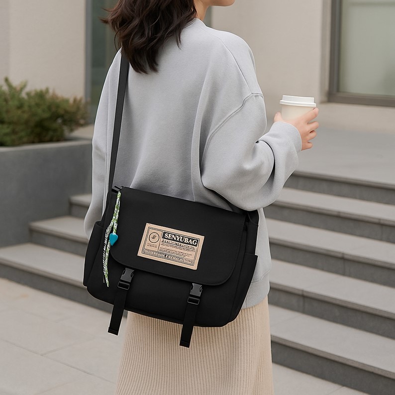 個性托特包 大學生背包 學生背包 斜背包 側背包 書包 單肩包 斜背包大容量 單肩背包 斜背尼龍包 防水書包 防水包包-細節圖6