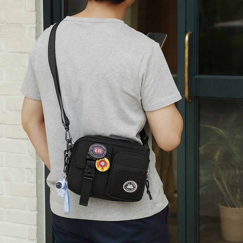 郵差帆布側背包 郵差包 單肩包 側背包 帆布背包 斜背包 帆布包 帆布斜背包 斜挎包 牛津包 尼龍斜背包 斜肩包-細節圖9